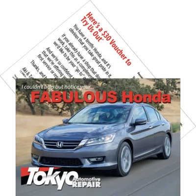 Drop card, Honda, $30 voucher