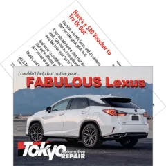 Drop card, Lexus, $30 voucher