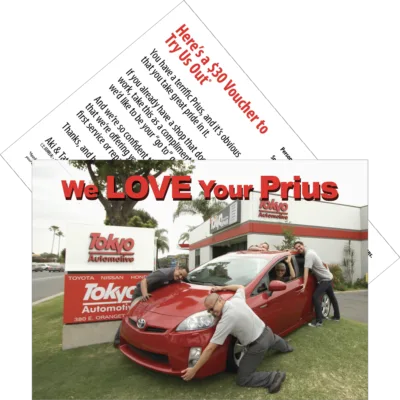 Drop card, Prius, $30 voucher