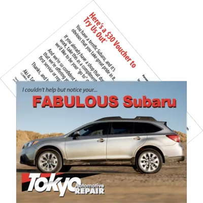 Drop card, Subaru, $30 voucher