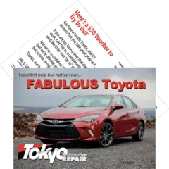 Drop card, Toyota, $30 voucher