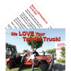 Drop card, Toyota Truck, $30 voucher