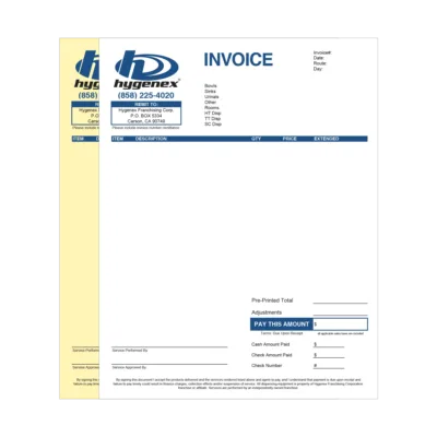 Invoice, 2-part NCR